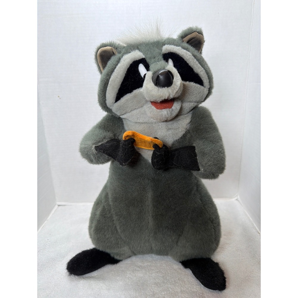 Vintage 90s Disney Meeko Raccoon Plush Large 15" Grey Pocahontas Douglas Co